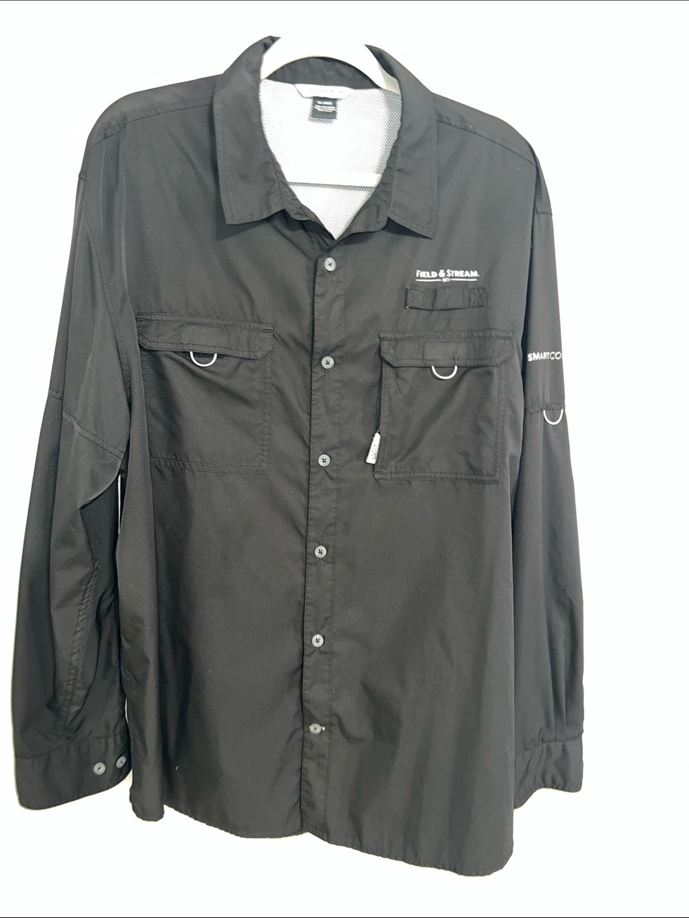 Field & Stream Black Long-Sleeve Casual Button-Down Shirt